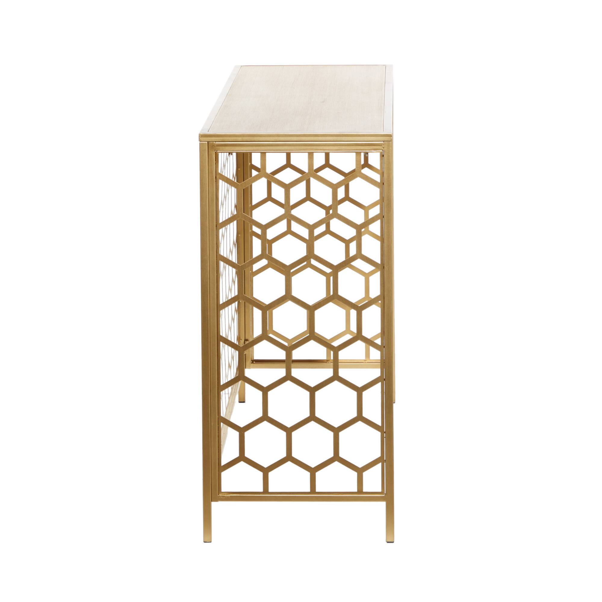 Gold Metal Contemporary Console Table 30" x 42" x 14"